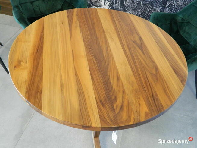 Stół okrągły 100cm, lity Orzech Amerykański lakier