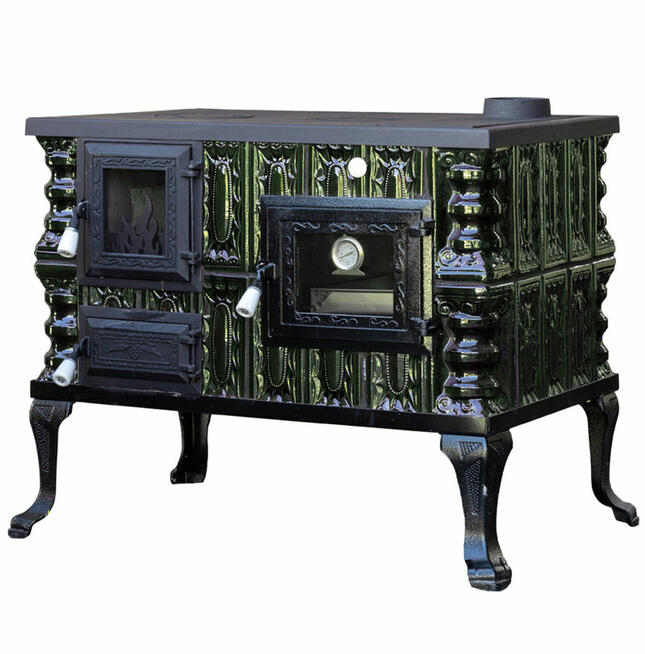 Kaflowa kuchnia węglowa 2K+S+S+ŻD retro