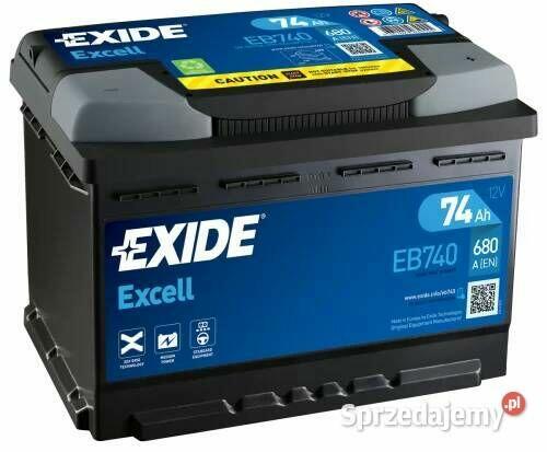Akumulator Exide Excell 74Ah 680A EN EB740 PRAWY PLUS