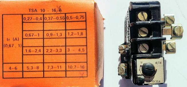 PRZEKAŹNIK TERMICZNY TERMIK TSA-16 10,7-16A 3-4,5A TERMOBIME