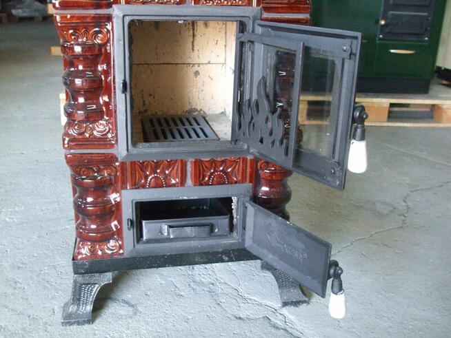 Piec kaflowy, przenośny 3K+PG+S retro