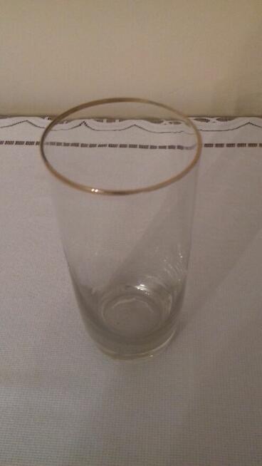 Szklanki wysokie ze złotym brzegiem, Vintage, do sprzedania