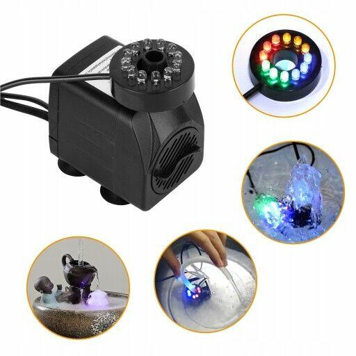 Pompa wody do fontanny.12LED.800l/h.Oczko wody.Staw.wodospad