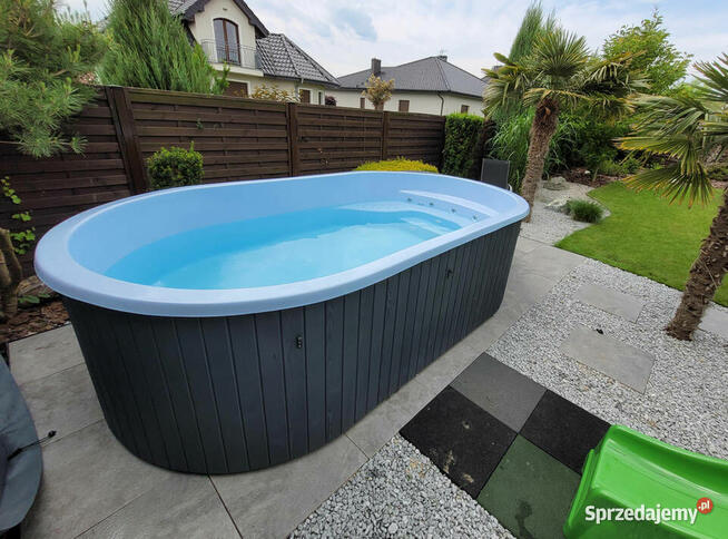 BASEN WOLNOSTOJĄCY z JACUZZI, Hydromasaż, Podgrzewany PC