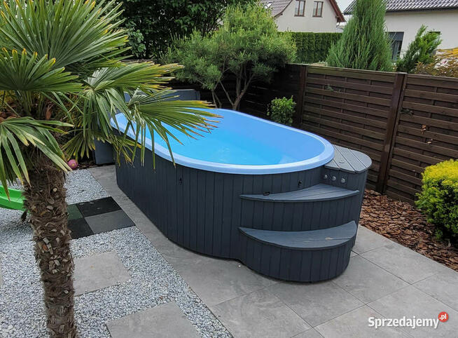BASEN WOLNOSTOJĄCY z JACUZZI, Hydromasaż, Podgrzewany PC