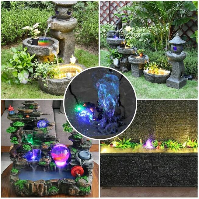 Pompa wody do fontanny.12LED.800l/h.Oczko wody.Staw.wodospad