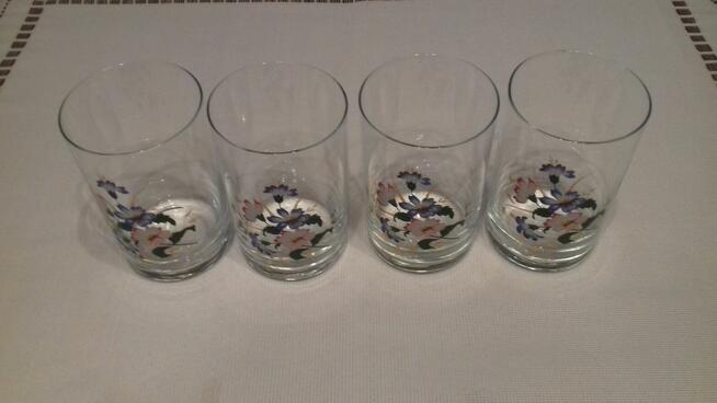 Szklanki klasyczne z kwiatami, Vintage, do sprzedania