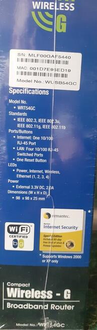 Linksys Wireless-G Router WRT54GC - z osprzętem.