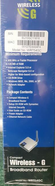 Linksys Wireless-G Router WRT54GC - z osprzętem.