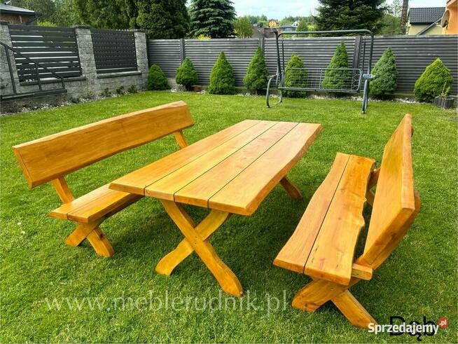 Meble góralskie drewniane ogrodowe olchowe 200cm
