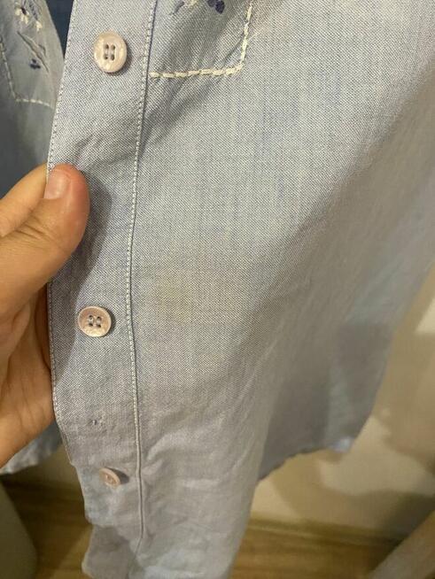 Koszula niebieska turkusowa 40 L 100% bawełna