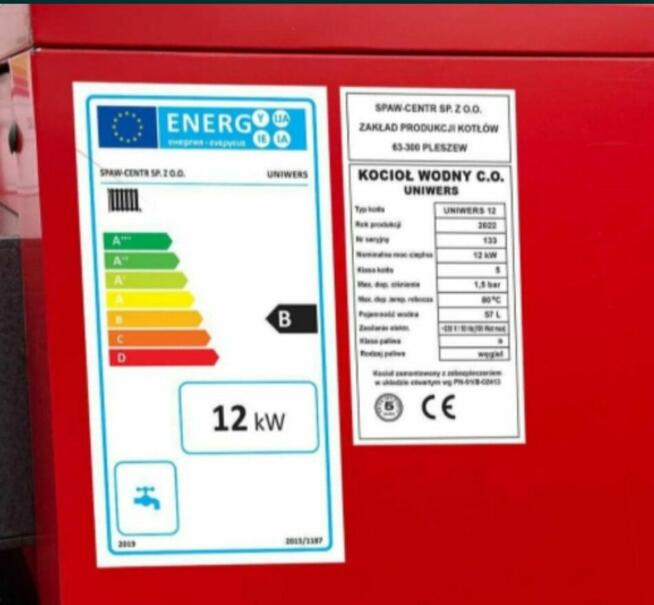 Kocioł piec 10kw ogrzewa do 80m2 na drewno węgiel