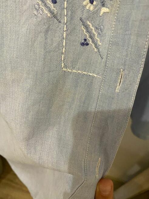 Koszula niebieska turkusowa 40 L 100% bawełna