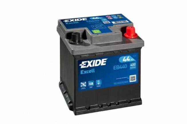 Akumulator 44Ah 400A Exide Excell kostka prawy plus