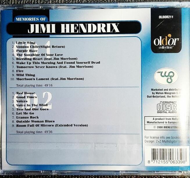Znakomity Album 2X CD JIMI HENDRIX - Memories Jimi Hendrix