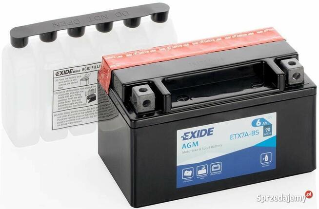 Akumulator motocyklowy 12V 6Ah 90A EXIDE ETX7A-BS YTX7A-BS