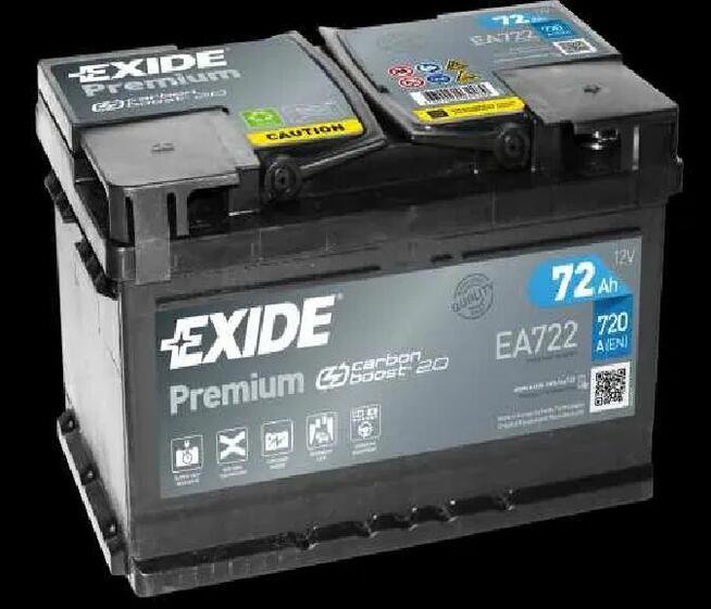 Akumulator Exide Premium EA722 72Ah 720A PRAWY PLUS