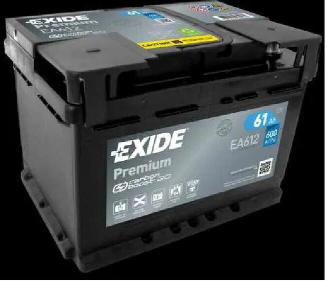 Akumulator 61Ah 600A Exide Premium EA612 PRAWY PLUS