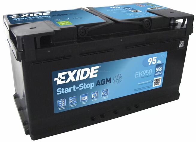 Akumulator 95Ah 85 EXIDE AGM START&STOP EK950 EN prawy plus