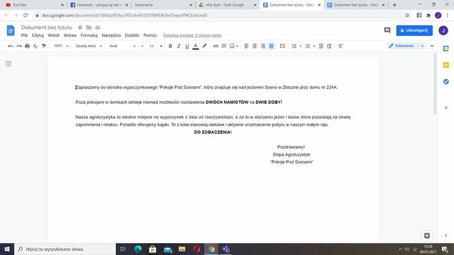 Agroturystyka nad jeziorem