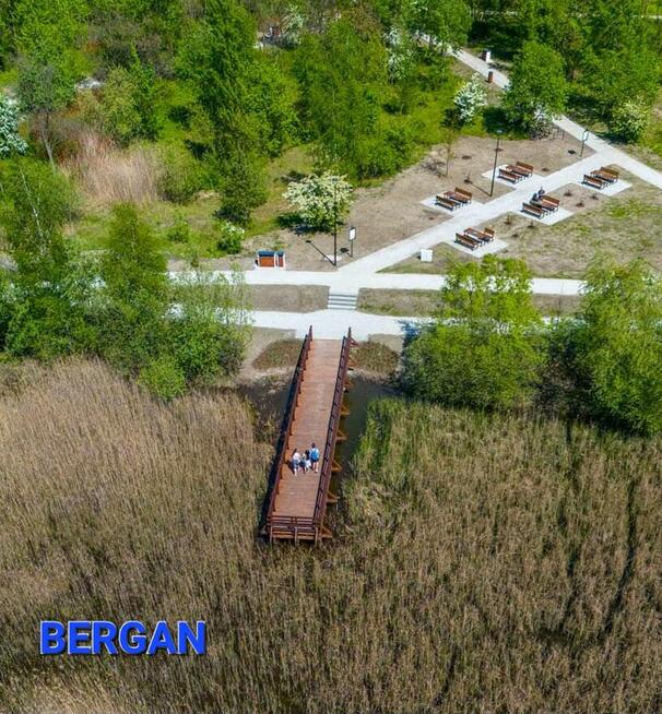 Pomost drewniany stały na palach wbijanie bicie pali