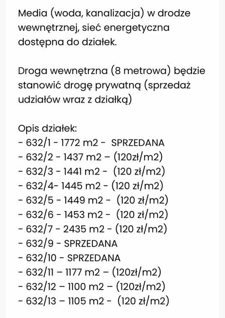 Sprzedam działki budowlane