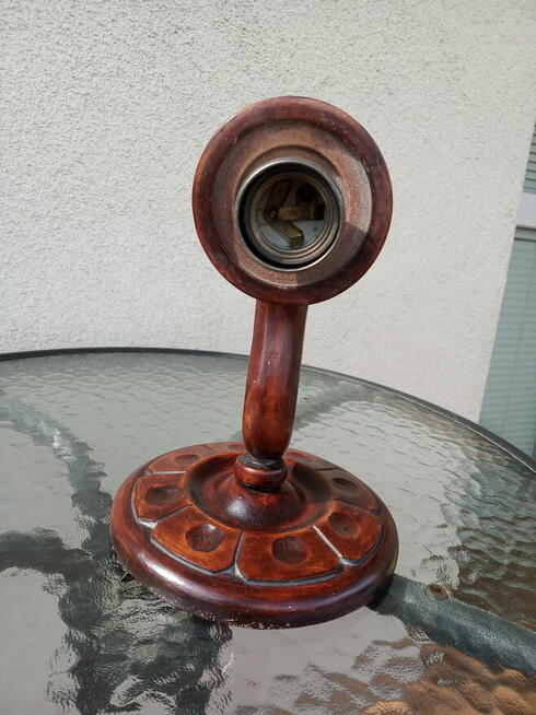 Piękny, rzeźbiony, drewniany kinkiet