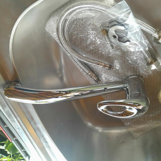 Zlewozmywak 80x50 z baterią zlewozmywakowa gamma chrom