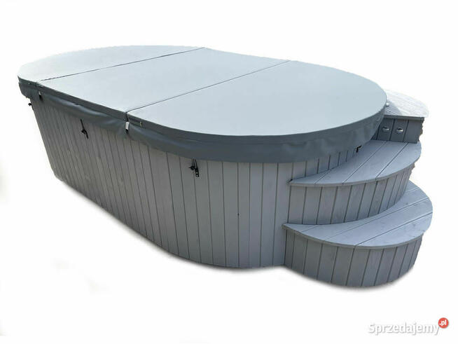 Basen Wolnostojący SPA z Hydromasażem, Jacuzzi, pokrywa