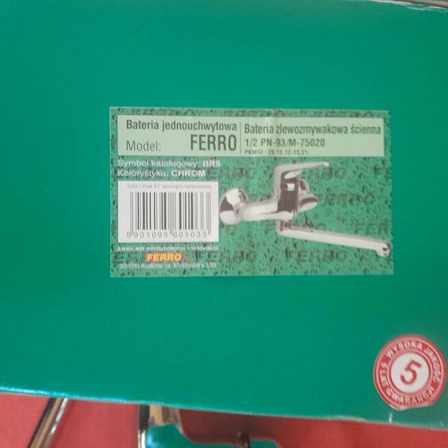 Bateria zlewozmywakowa Ferro BR5 Chrom