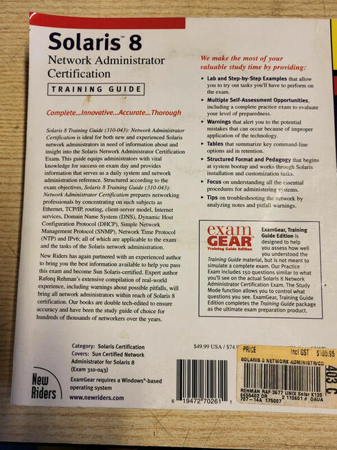 Solaris 8 Network Administrator Certification Training Guide