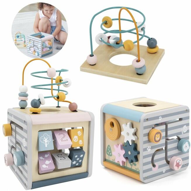 Viga PolarB Activity Box Drewniane Edukacyjne Centrum Gier 5