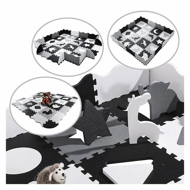 Woopie Baby Mata Piankowa Kontrastowa ze Zwierzętami Puzzle