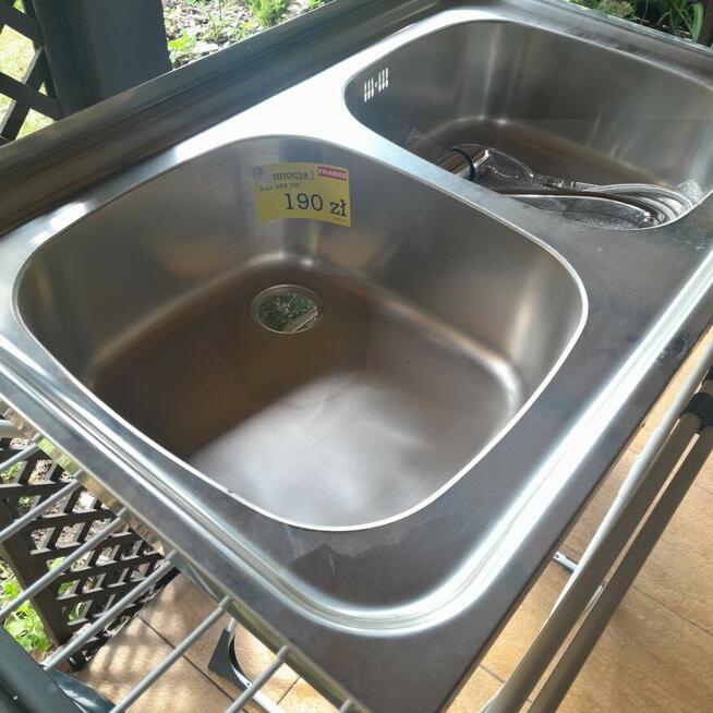 Zlewozmywak 80x50 z baterią zlewozmywakowa gamma chrom