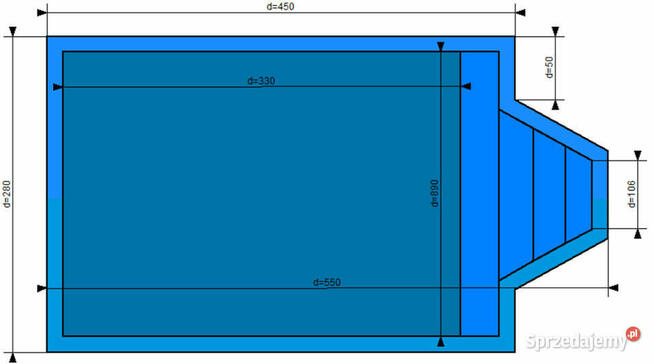BASEN OGRODOWY POLIESTROWY CARIBIC 5,5m x 2,8m