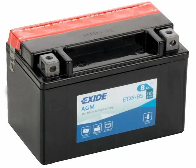 Akumulator 12V 8Ah 120A EN EXIDE ETX9-BS YTX9-BS