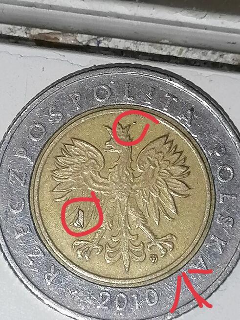 Moneta 5 zł 2010 r destrukt