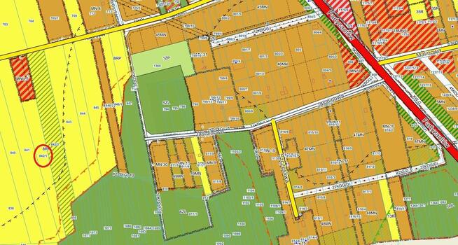 Działka pod zabudowę mieszkaniową z usługami w części rolna