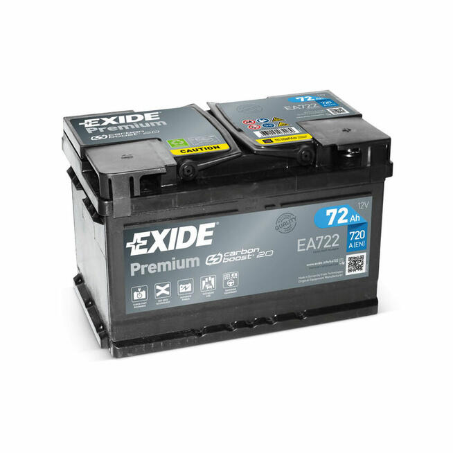 72Ah EXIDE PREMIUM EA722 P+ 720A l Piekary Śląskie