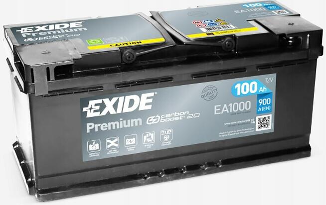 100Ah EXIDE PREMIUM EA1000 P+ 900A