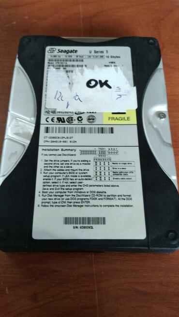 Dysk do retro komputera HDD 10 GB SEAGATE U SERIES 5 ATA Sta