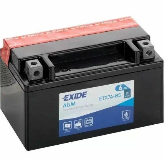 Akumulator motocyklowy EXIDE ETX7A-BS YTX7A-BS 12V 6Ah 90A E