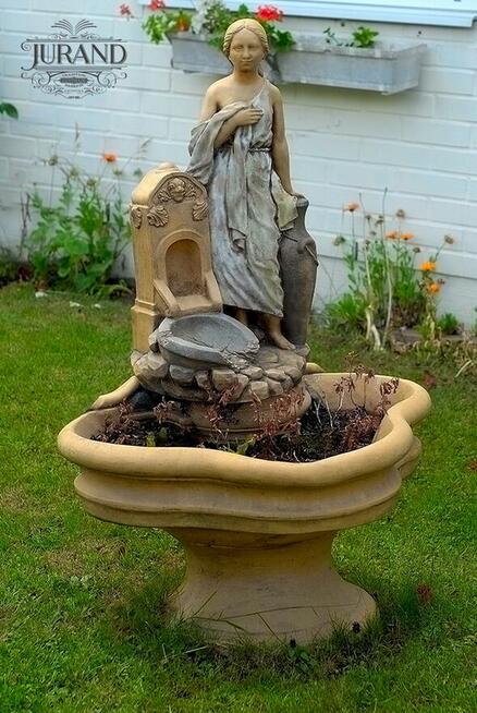 Fontanna ogrodowa, oczko wodne, donica, kolumna, balustrada