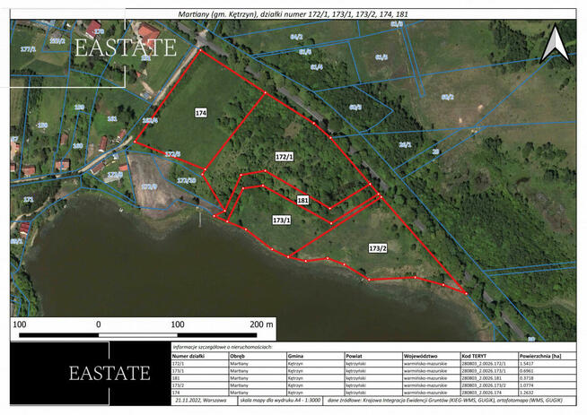 Działka inwestycyjna Martiany gm. Kętrzyn,