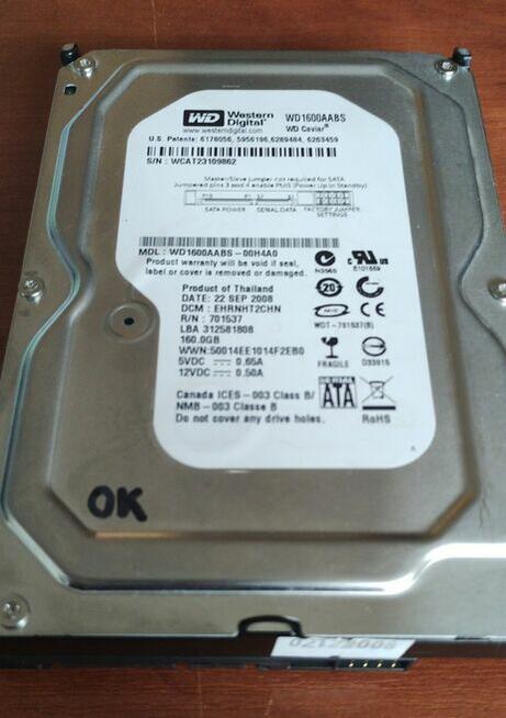 Dyski twarde HDD 160GB różne modele - stan BDB