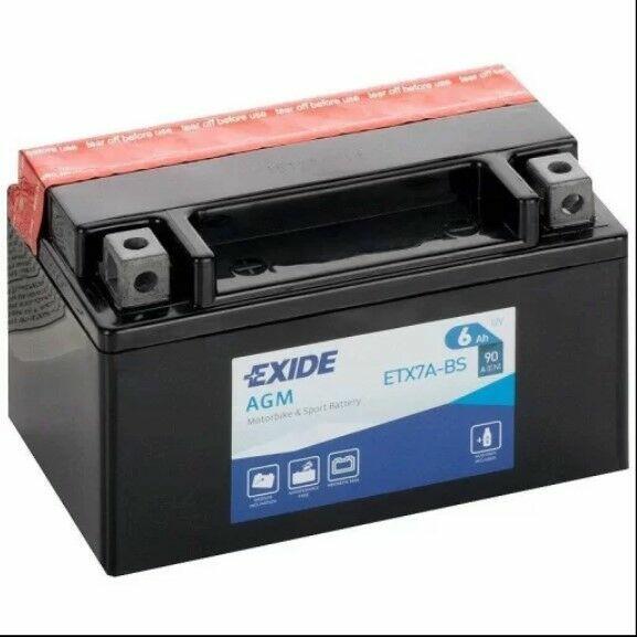 Akumulator motocyklowy 6Ah 90EXIDE ETX7A-BS YTX7A-BS 12V