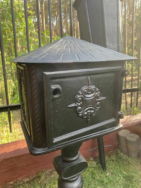 Żeliwny zestaw : 2 kosze w stylu retro + skrzynka na listy.