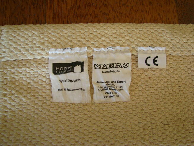 Eko- dywan dziecięcy, mata do zabawy, bawełna 130 x 90 cm