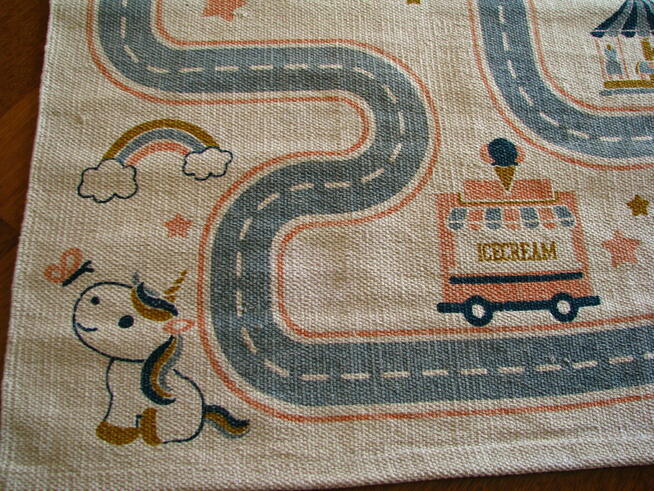 Eko- dywan dziecięcy, mata do zabawy, bawełna 130 x 90 cm