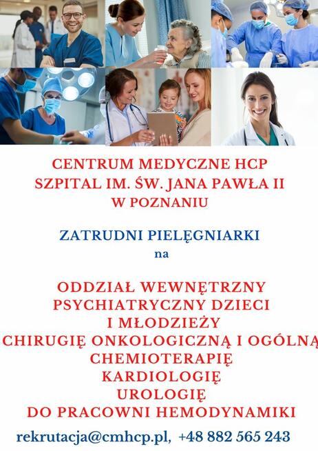 Pielęgniarka - Poznań - Oddziały zabiegowe i niezabiegowe